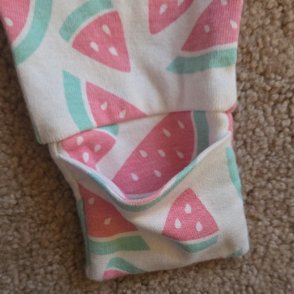 Charming Watermelon Print Kids Pajama Set - Pink and Green - Picture 4 of 6